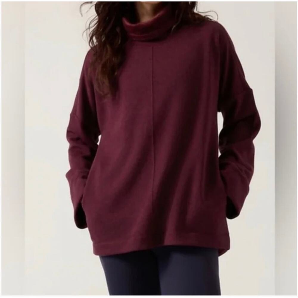 Athleta Cozy Karma Funnel Neck Sweatshirt Women's XL